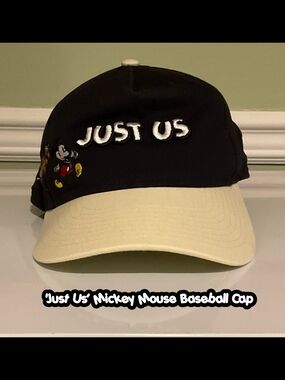 "Just Us" Mickey Mouse Baseball Cap - Blue & Cream